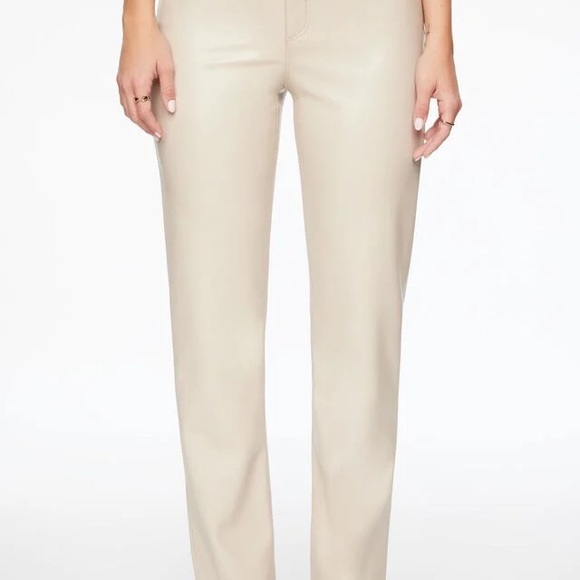 DYNAMITE cream leather pants - Picture 2 of 4